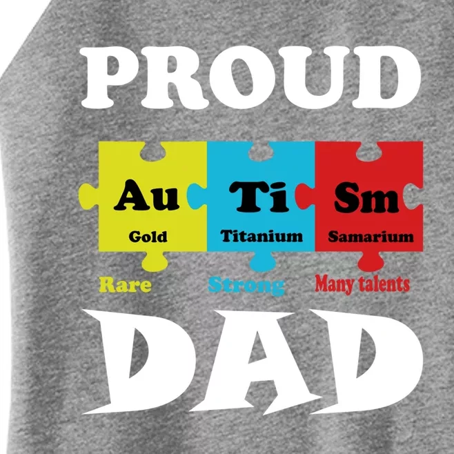 Proud Autism Dad Periodic Table Puzzle Gift Women’s Perfect Tri Rocker Tank