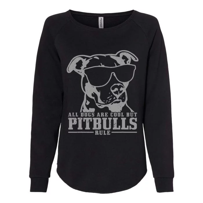 Pitbull All Dogs Are Cool Pitbulls Rule Funny Pitbull Womens California Wash Sweatshirt