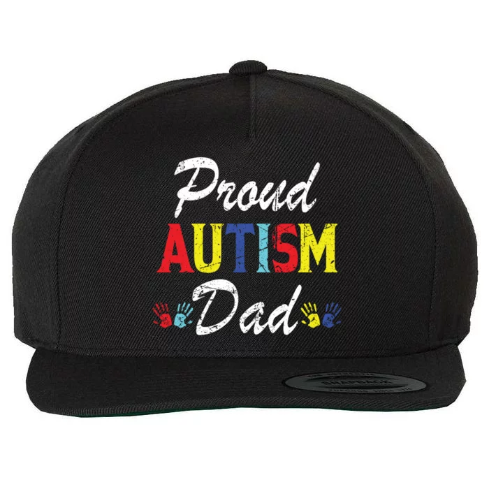 Proud Autism Dad Gift Wool Snapback Cap