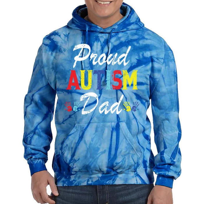 Proud Autism Dad Gift Tie Dye Hoodie