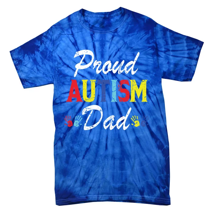 Proud Autism Dad Gift Tie-Dye T-Shirt