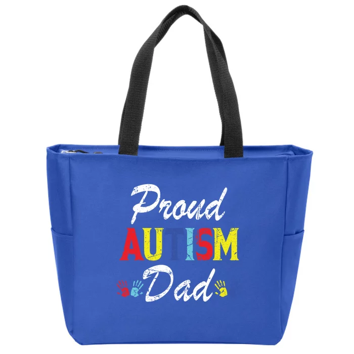 Proud Autism Dad Gift Zip Tote Bag