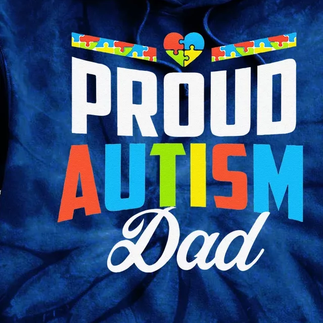 Proud Autism Dad Awareness Support Tie Dye Hoodie