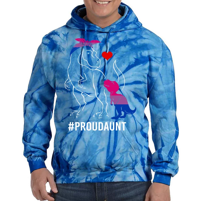 Proud Aunt Dinosaur T Rex Mama Bisexual Pride Funny Gift Tie Dye Hoodie