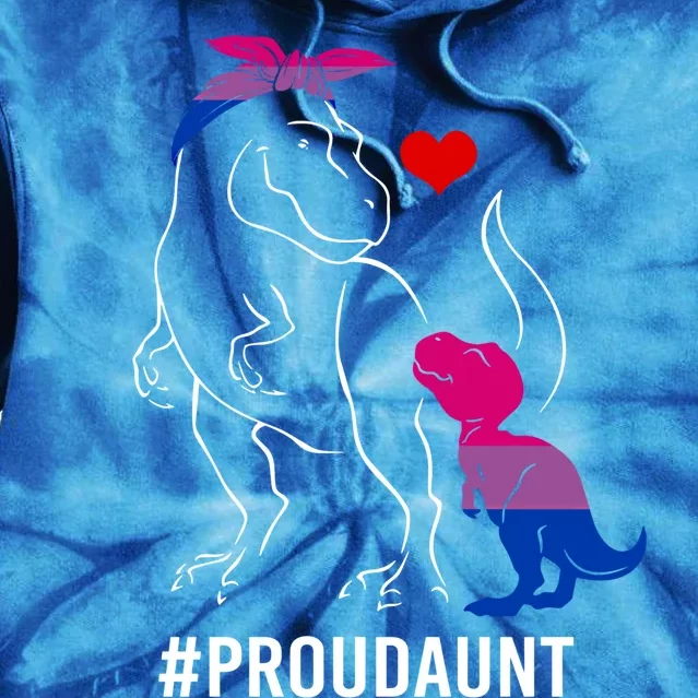 Proud Aunt Dinosaur T Rex Mama Bisexual Pride Funny Gift Tie Dye Hoodie