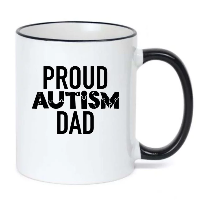 Proud Autism Dad Sarcastic Humor Graphic Novelty Black Color Changing Mug