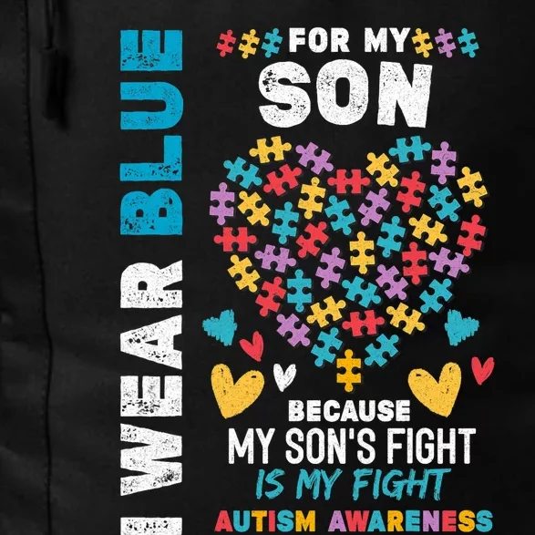 Proud Autistic Dad, I Wear Blue For My Son Autism Awareness Daily Commute Backpack