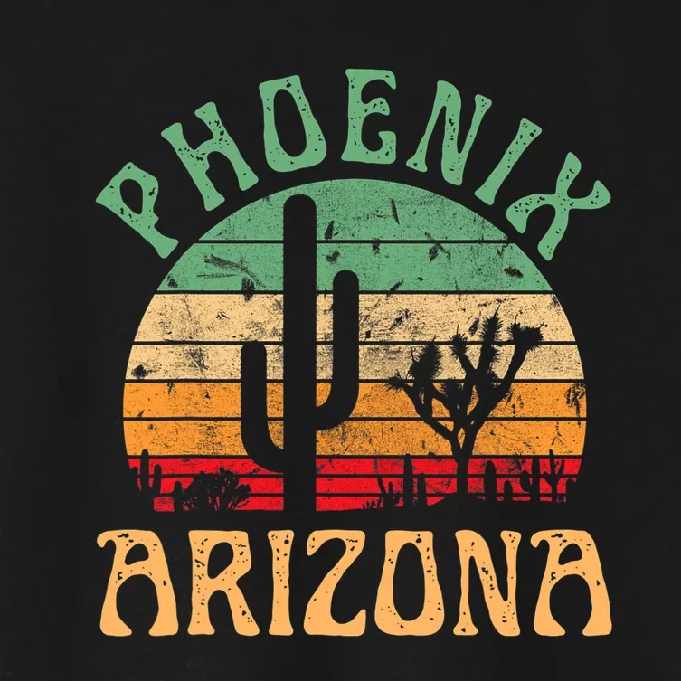 Phoenix Arizona Desert Cactus Retro Sunset Outdoors Retro Women's Crop Top Tee