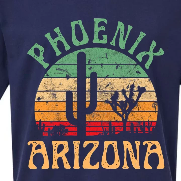 Phoenix Arizona Desert Cactus Retro Sunset Outdoors Retro Sueded Cloud Jersey T-Shirt