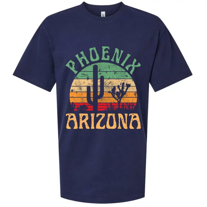 Phoenix Arizona Desert Cactus Retro Sunset Outdoors Retro Sueded Cloud Jersey T-Shirt