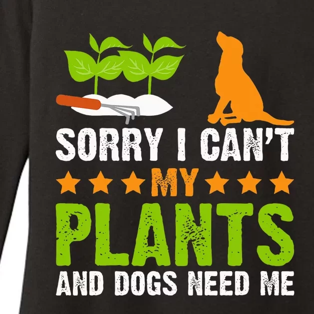 Plants And Dog Lover Gardener Funny Gardening And Dogs Lover Womens CVC Long Sleeve Shirt