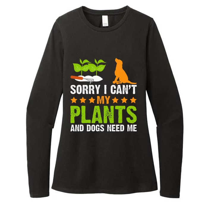 Plants And Dog Lover Gardener Funny Gardening And Dogs Lover Womens CVC Long Sleeve Shirt