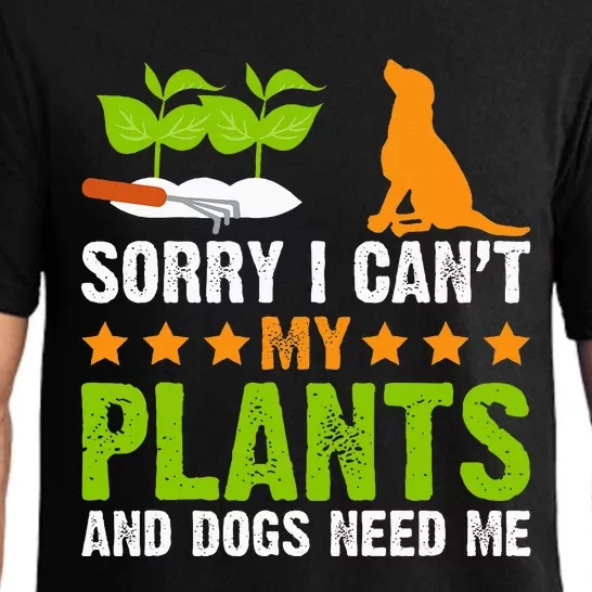 Plants And Dog Lover Gardener Funny Gardening And Dogs Lover Pajama Set