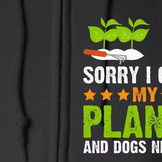 Plants And Dog Lover Gardener Funny Gardening And Dogs Lover Full Zip Hoodie