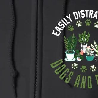 Plants And Dogs Funny Plant Lover Dog Lover Plant Full Zip Hoodie