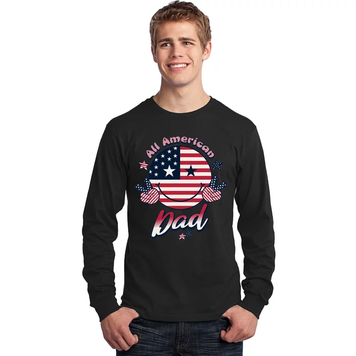 Proud Allamerican Dad Patriotic 4th Of July Long Sleeve Shirt