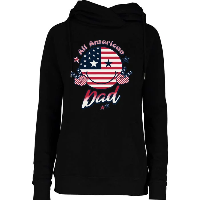 Proud Allamerican Dad Patriotic 4th Of July Womens Funnel Neck Pullover Hood