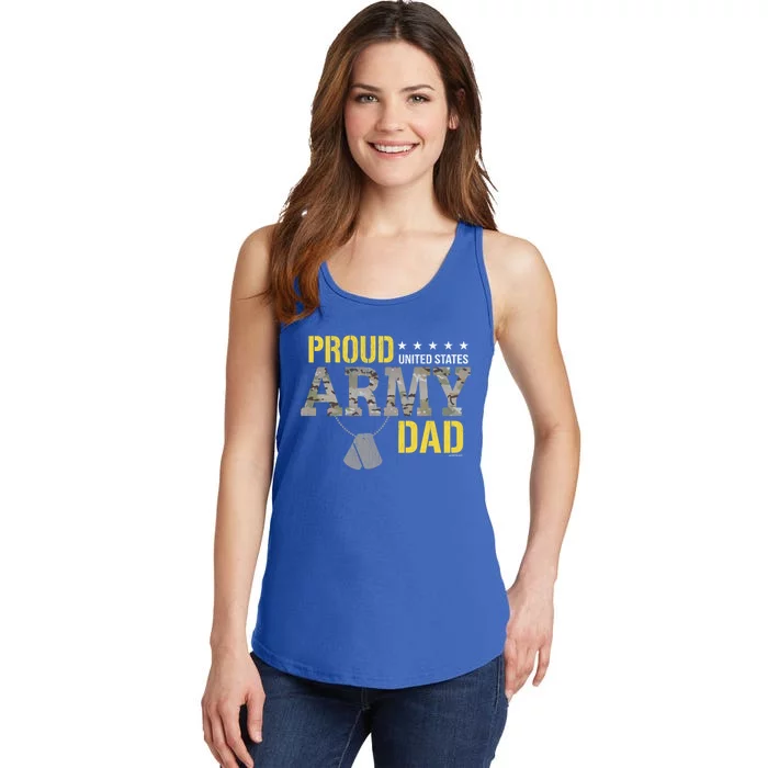 Proud Army Dad Show Your Pride Dad Cool Gift Ladies Essential Tank