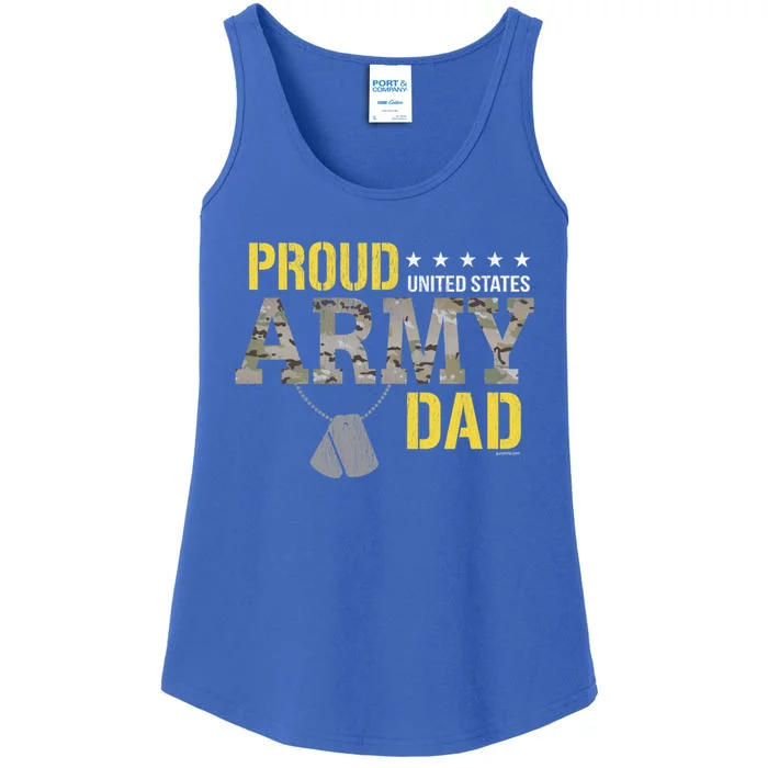 Proud Army Dad Show Your Pride Dad Cool Gift Ladies Essential Tank