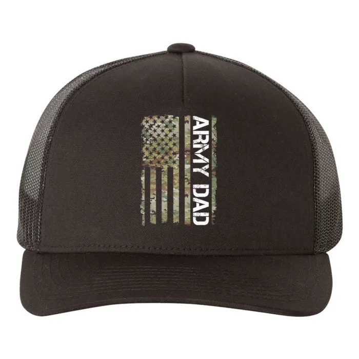 Proud Army Dad United States Usa Flag Gift For FatherS Day Yupoong Adult 5-Panel Trucker Hat