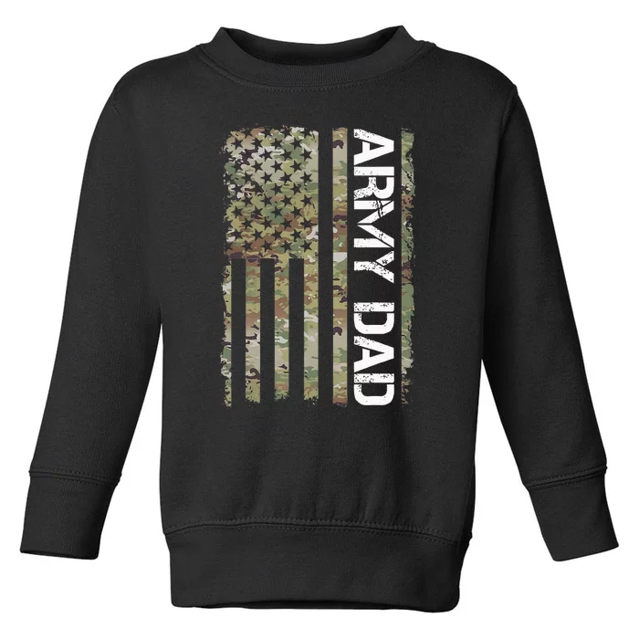 Proud Army Dad United States Usa Flag Gift For FatherS Day Toddler Sweatshirt