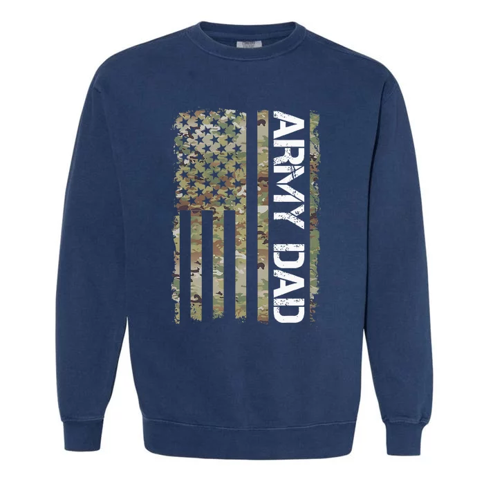 Proud Army Dad United States Usa Flag Gift For FatherS Day Garment-Dyed Sweatshirt