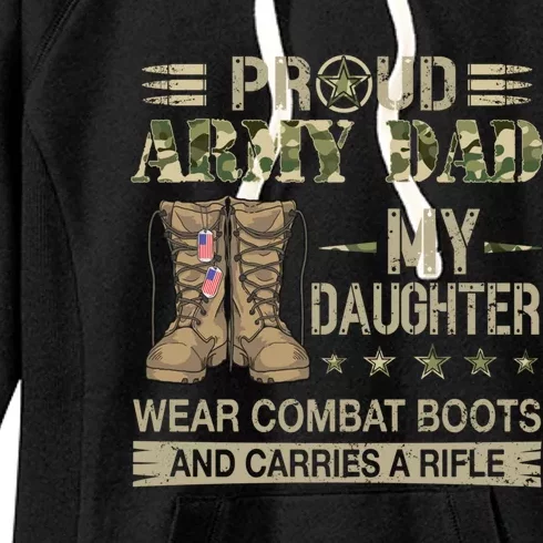 Proud Army Dad Father Gift Proud Father Of A Female Soldier Gift Women's Fleece Hoodie