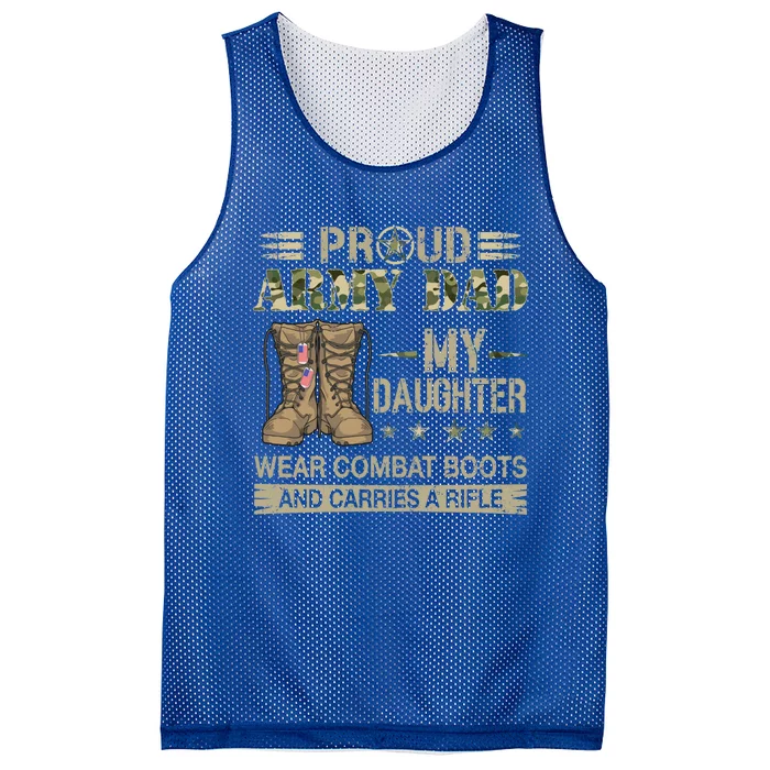 Proud Army Dad Father Gift Proud Father Of A Female Soldier Gift Mesh Reversible Basketball Jersey Tank