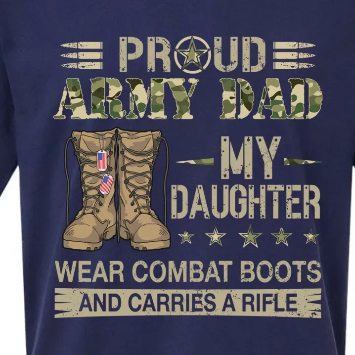 Proud Army Dad Father Gift Proud Father Of A Female Soldier Gift Sueded Cloud Jersey T-Shirt