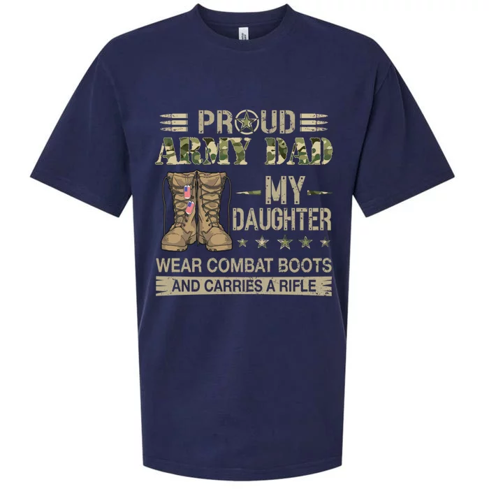 Proud Army Dad Father Gift Proud Father Of A Female Soldier Gift Sueded Cloud Jersey T-Shirt