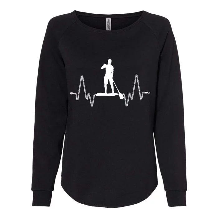 Paddle Board Heartbeat Womens California Wash Sweatshirt