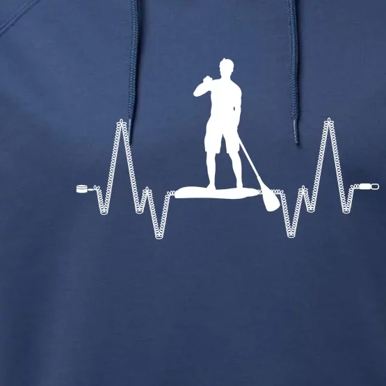 Paddle Board Heartbeat Performance Fleece Hoodie