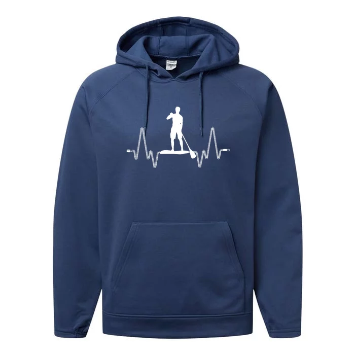 Paddle Board Heartbeat Performance Fleece Hoodie