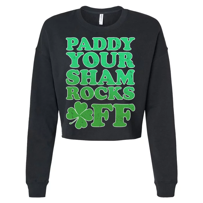 Paddy Your Shamrocks Off Clover Cropped Pullover Crew