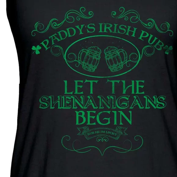 Paddy's Irish Pub Let The Shenanigans Begin Ladies Essential Flowy Tank