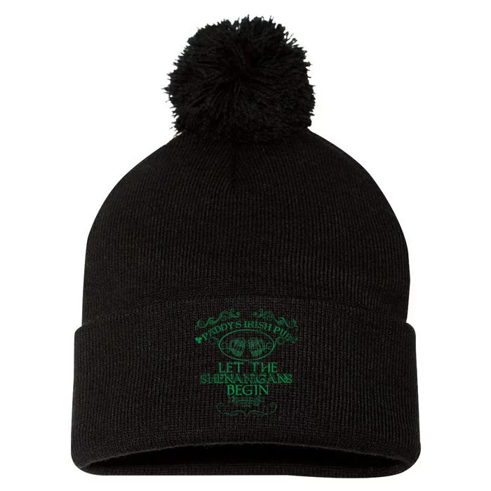 Paddy's Irish Pub Let The Shenanigans Begin Pom Pom 12in Knit Beanie