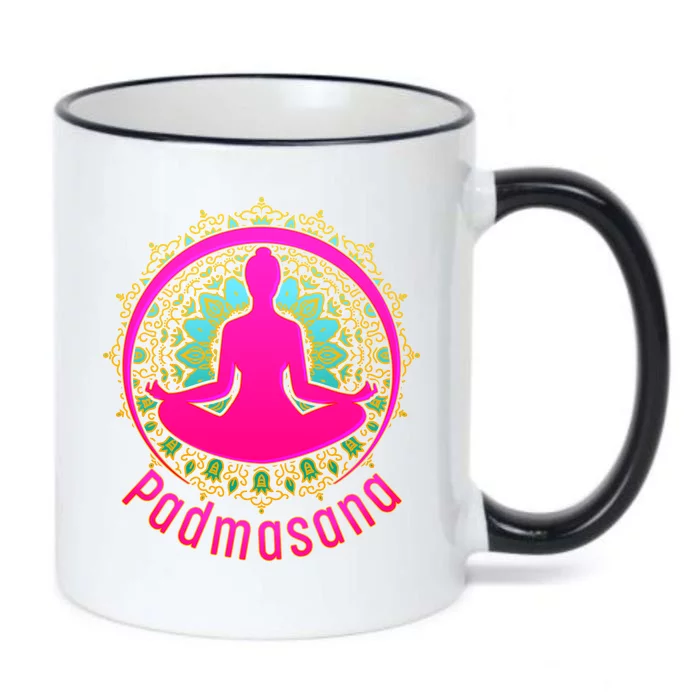 Padmasana Yoga Lotus Pose Black Color Changing Mug