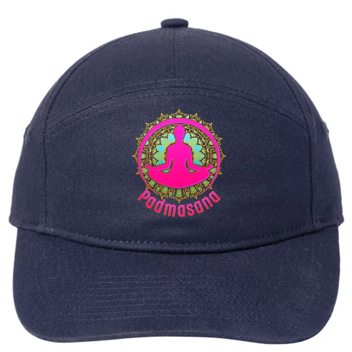 Padmasana Yoga Lotus Pose 7-Panel Snapback Hat