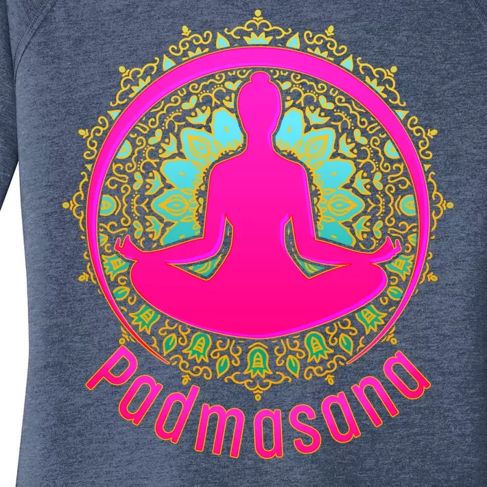 Padmasana Yoga Lotus Pose Women's Perfect Tri Tunic Long Sleeve Shirt