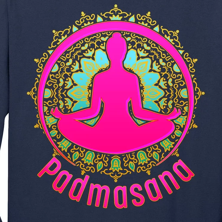 Padmasana Yoga Lotus Pose Tall Long Sleeve T-Shirt