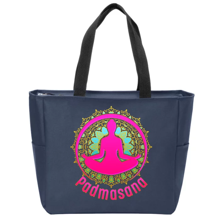 Padmasana Yoga Lotus Pose Zip Tote Bag