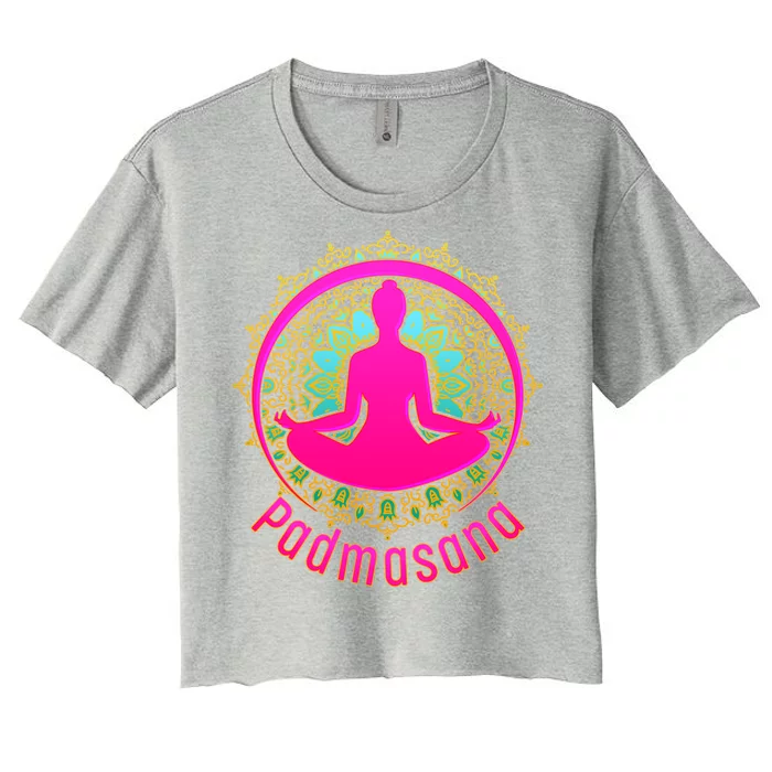 Padmasana Yoga Lotus Pose Women's Crop Top Tee