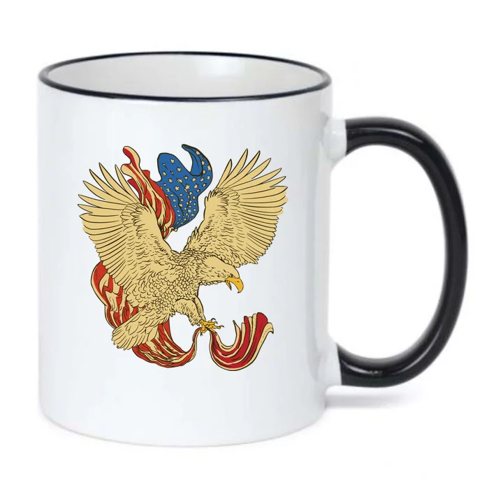 Patriotic American Eagle And United States Flag Black Color Changing Mug