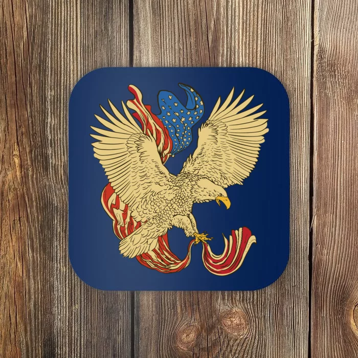 Patriotic American Eagle And United States Flag Coaster