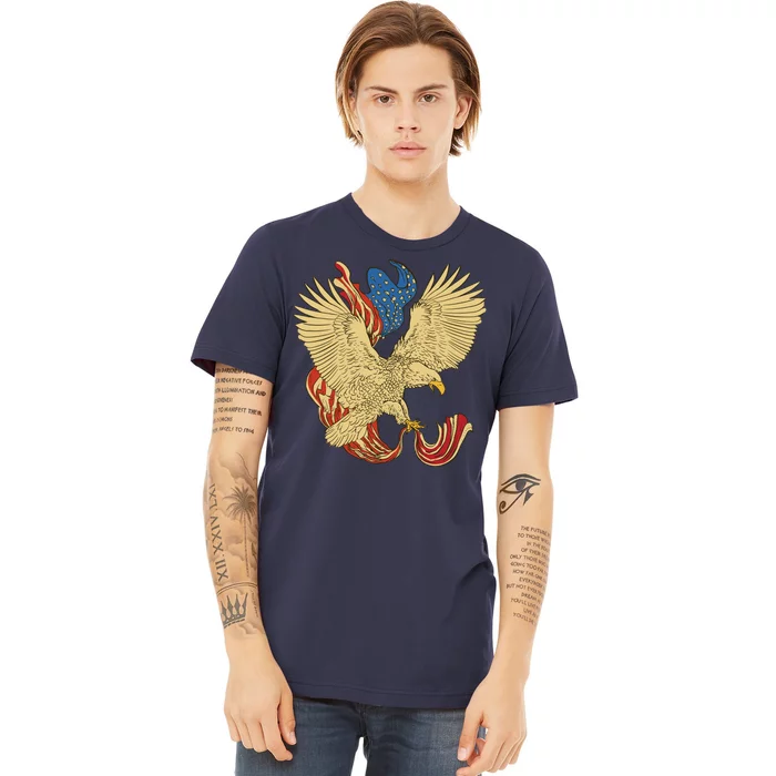 Patriotic American Eagle And United States Flag Premium T-Shirt