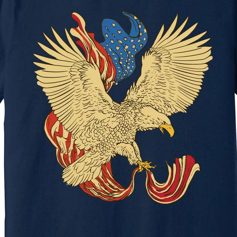 Patriotic American Eagle And United States Flag Premium T-Shirt