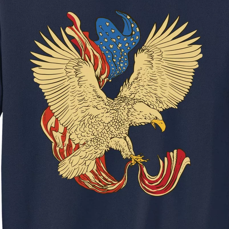 Patriotic American Eagle And United States Flag Tall Sweatshirt