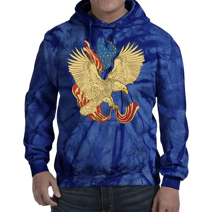 Patriotic American Eagle And United States Flag Tie Dye Hoodie