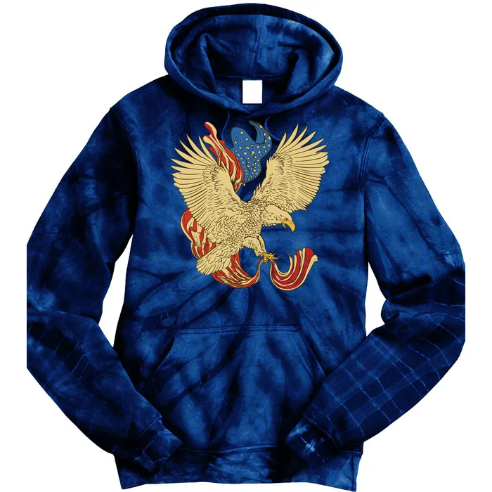 Patriotic American Eagle And United States Flag Tie Dye Hoodie