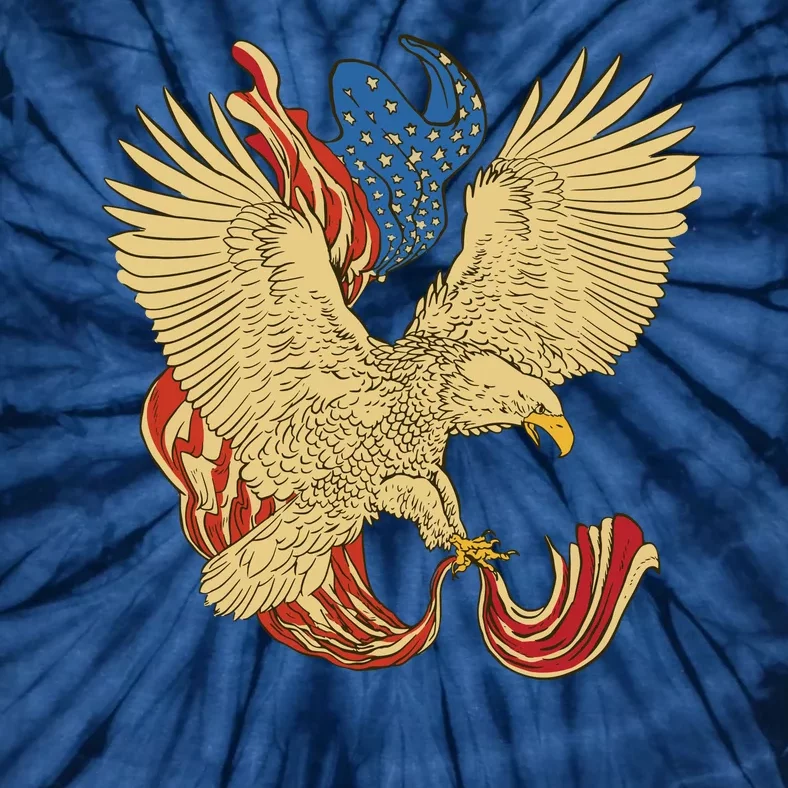 Patriotic American Eagle And United States Flag Tie-Dye T-Shirt